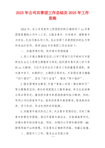 2025年公司共青团工作总结及2025年工作思路
