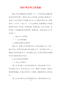 2025年公司工作总结