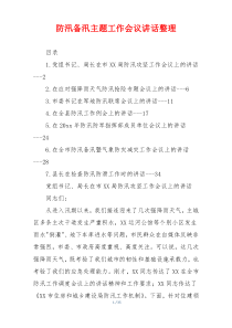 防汛备汛主题工作会议讲话整理