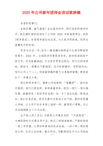2025年公司新年团拜会讲话致辞稿