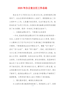 2025年办公室主任工作总结