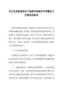 市文化和旅游局关于旅游市场秩序专项整治工作情况的报告