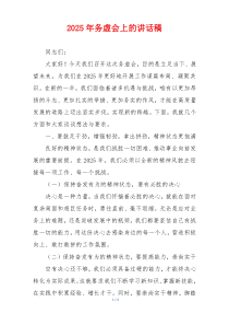 2025年务虚会上的讲话稿