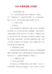 2025年基层党建工作规划