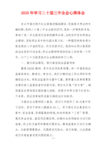 2025年学习二十届三中全会心得体会