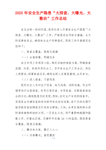 2025年安全生产隐患“大排查、大曝光、大整治”工作总结
