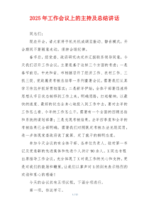 2025年工作会议上的主持及总结讲话