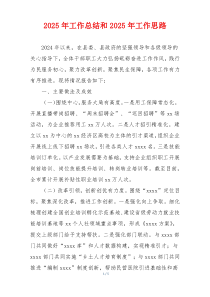 2025年工作总结和2025年工作思路