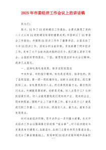 2025年市委经济工作会议上的讲话稿