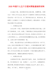 2025年度个人五个方面对照检查剖析材料