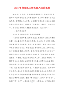 2025年度党政主要负责人述法范例