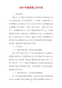2025年度团委工作计划