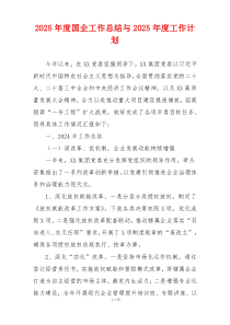 2025年度国企工作总结与2025年度工作计划