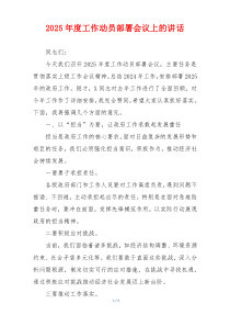2025年度工作动员部署会议上的讲话