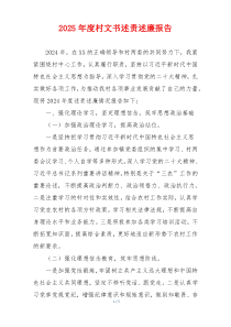 2025年度村文书述责述廉报告