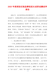 2025年度派驻纪检监察组组长述职述廉述学报告