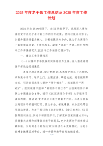 2025年度老干部工作总结及2025年度工作计划