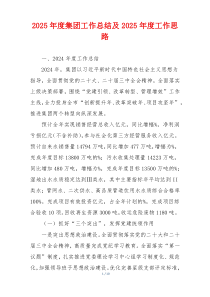 2025年度集团工作总结及2025年度工作思路