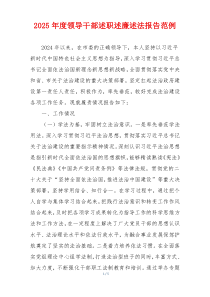 2025年度领导干部述职述廉述法报告范例