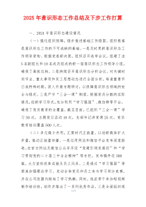 2025年意识形态工作总结及下步工作打算