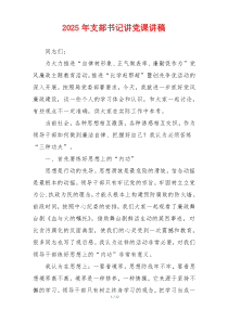 2025年支部书记讲党课讲稿