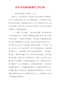 2025年支部纪检委员工作汇报