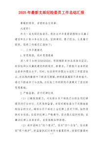 2025年最新支部纪检委员工作总结汇报