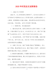 2025年村党总支述职报告