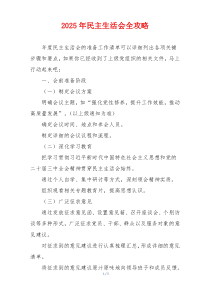 2025年民主生活会全攻略