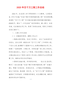 2025年百千万工程工作总结