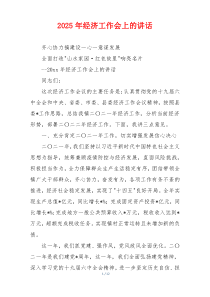 2025年经济工作会上的讲话