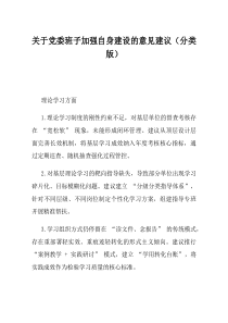 关于党委班子加强自身建设的意见建议分类版(资料)