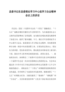 县委书记在县委理论学习中心组学习全会精神会议上的讲话(资料)