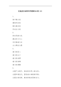 交流发言材料写作提纲30例2