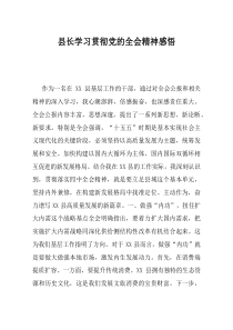 县长学习贯彻党的全会精神感悟(资料)