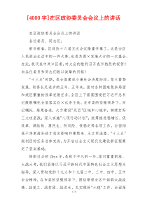 [4000字]在区政协委员会会议上的讲话