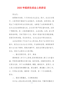 2025年组织生活会上的讲话