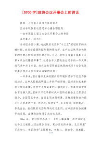 [5700字]政协会议开幕会上的讲话