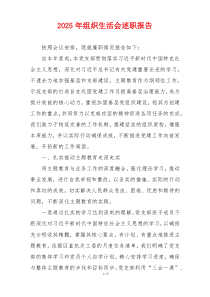 2025年组织生活会述职报告