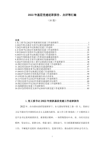 20篇20XX年基层党建述职报告点评等汇编