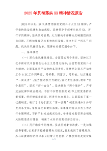 2025年贯彻落实XX精神情况报告