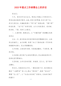 2025年重点工作部署会上的讲话