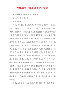 乡镇青年干部座谈会上的讲话