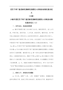 5篇党员干部下基层察民情解民忧暖民心实践活动情况报告范文