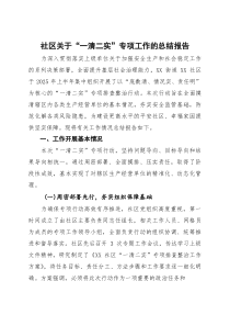 社区关于“一清二实”专项工作的总结报告(参考)