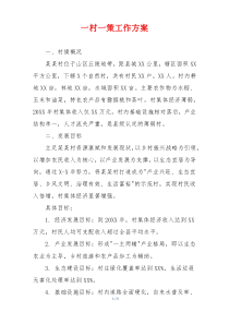 一村一策工作方案
