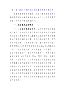 6篇20XX年领导班子政治素质考察自查报告