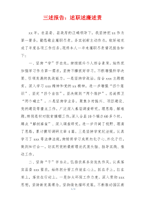 三述报告：述职述廉述责
