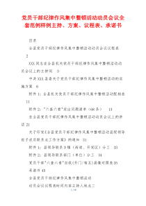 党员干部纪律作风集中整顿活动动员会议全套范例样例主持、方案、议程表、承诺书
