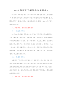 xx乡人民政府关于民族团结进步进展情况报告